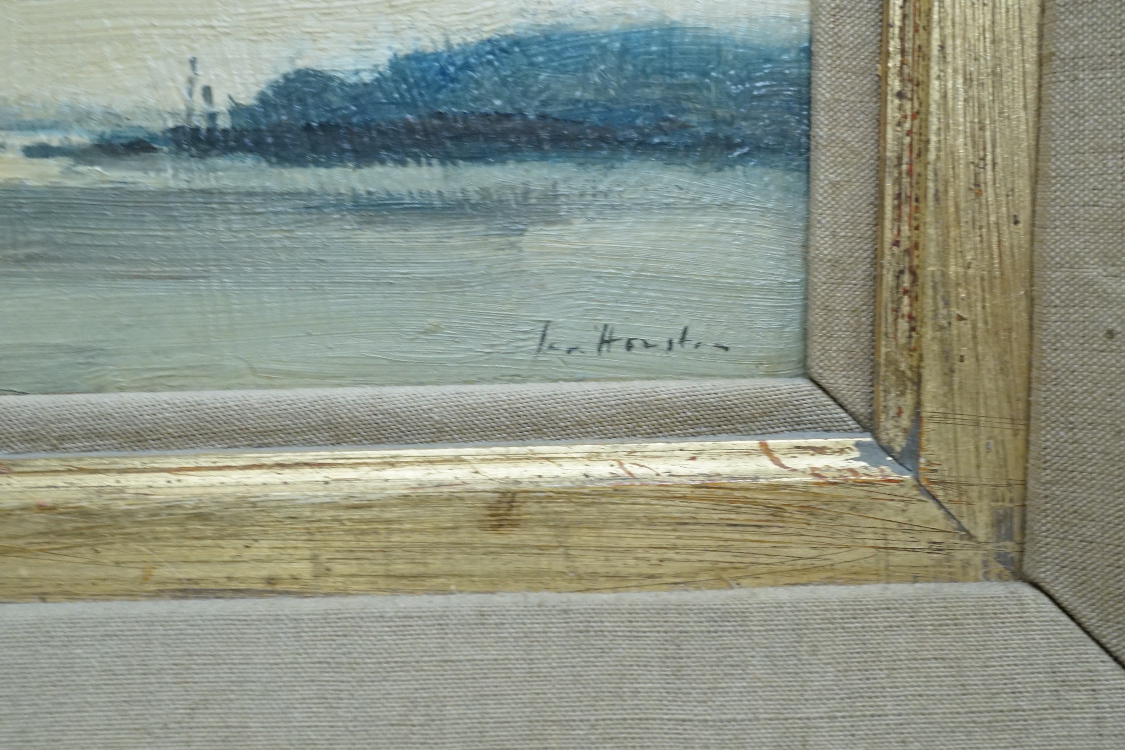 Ian Houston (1934-2021), oil on board, 'Early morning on the Orwell, signed, 22 x 27cm